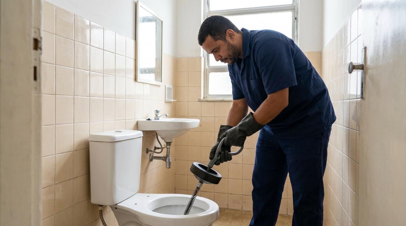Desentupimento de vaso residencial em Aparecida de Goiânia‑GO